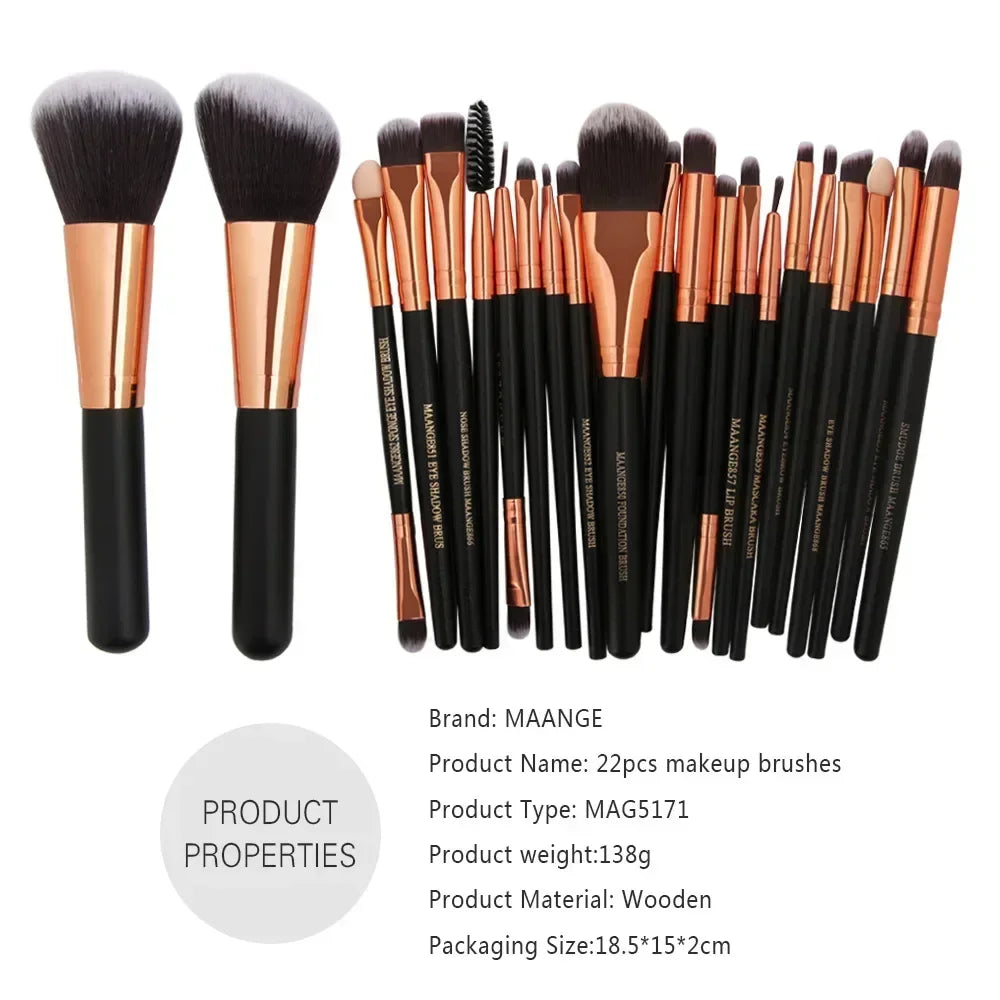 Ensemble de pinceaux de maquillage professionnels, 3/13/22 pièces, pour fard à paupières, eye-liner, cosmétiques