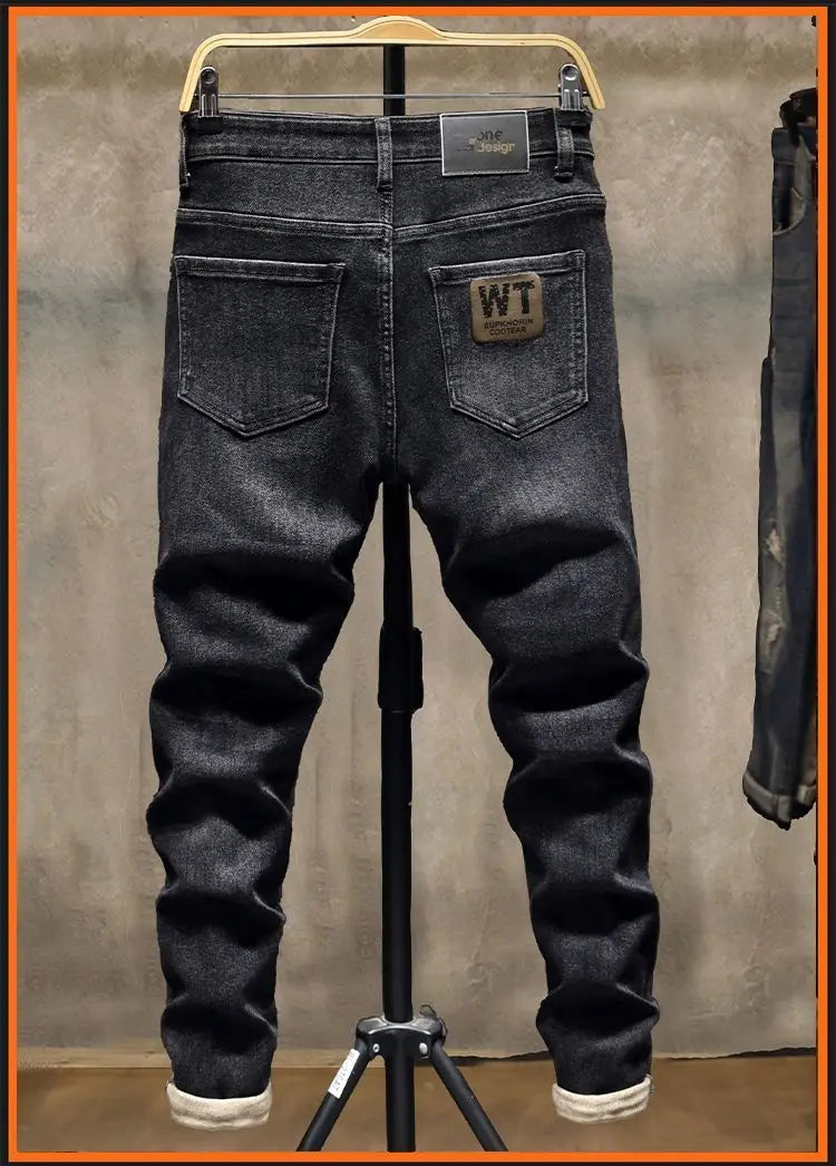 Original Fashion Luxury Brand Black Jeans for Men Tailored and Stretchy Boyfriend Comfortable Classic Denim Stretch Trousers