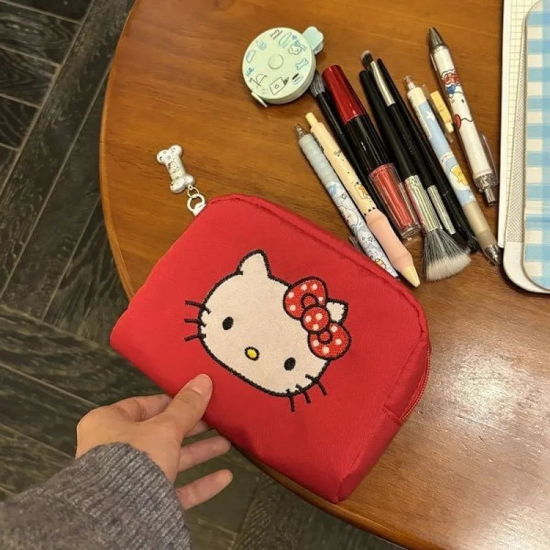 Cartoon HelloKitty Small Makeup Bag Cute Girl Portable Handheld Makeup Bag Makeup Storage Bag