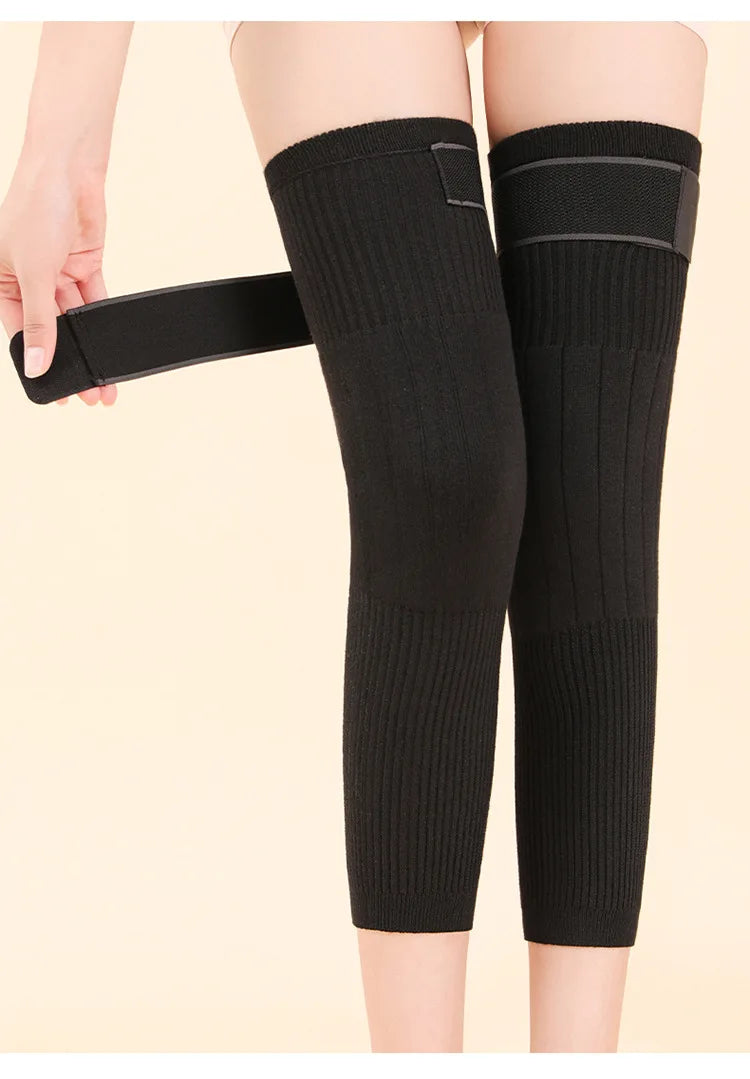 1 Pair Thermal Cashmere Knee Leg Warmers Stretchy Knee Brace Winter Warm Leg Sleeves Kneepads Muscle Joint Care Knee Support Pad