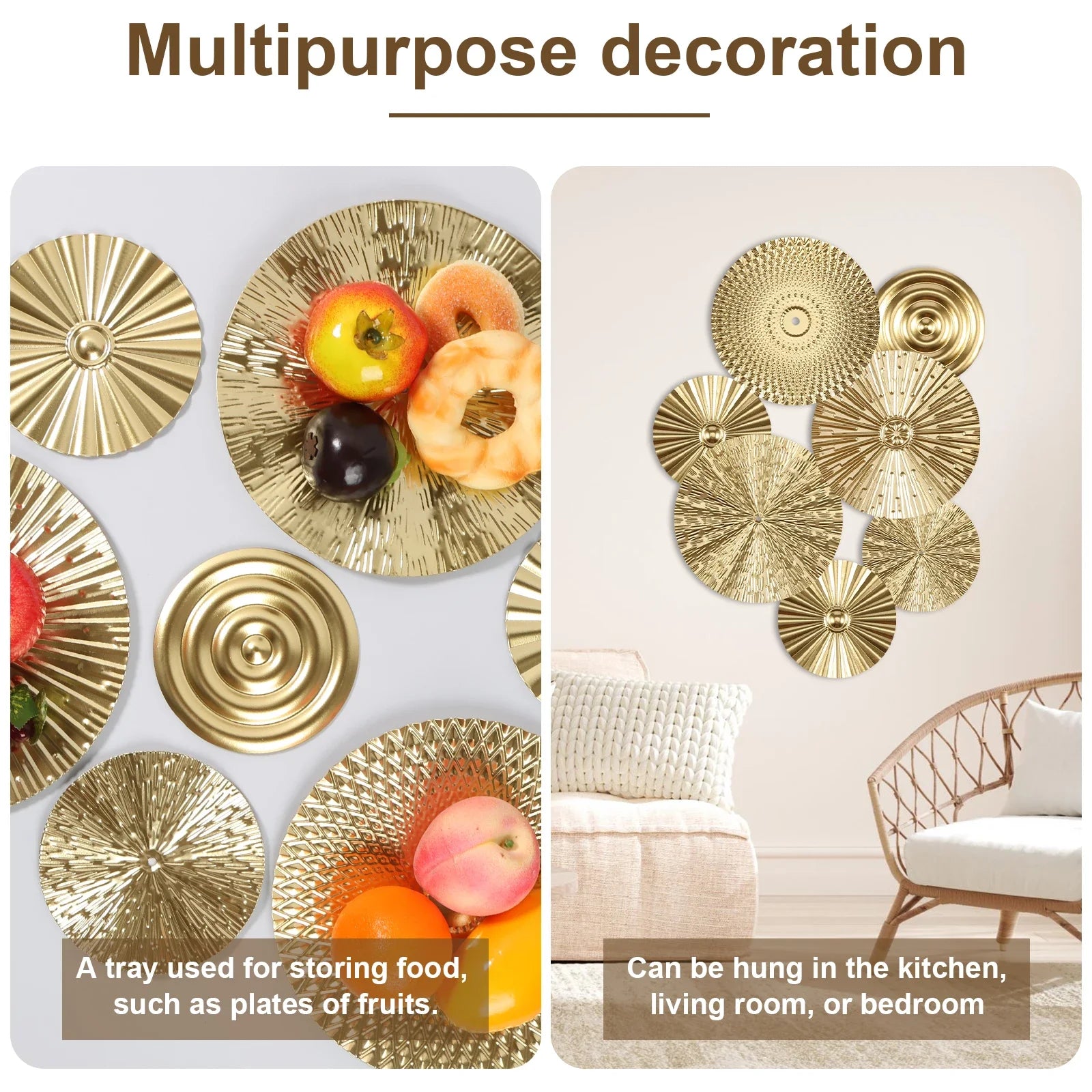 Gold Wall Decor Metal Gold Wall Art Minimalist Gold Wall Decoration Hangable Gold Wall Home Decor Exquisite Gold Wall Hanging