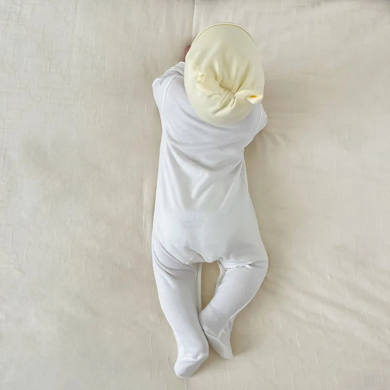 Newborn Baby Long Sleeved Solid Color Long Crawling Jumpsuit Spring Autumn Cotton Footed Infant Boys Rompers 0-1Y Boys Bodysuit