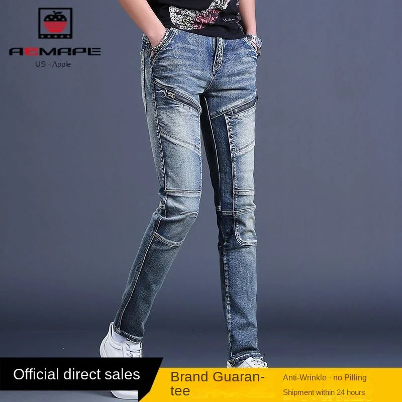Streetwear Trending Slim Denim Jeans for Men Casual Spring Autumn Luxury Men's Clothing Slim Fit Jeans Men Washed Trousers Male