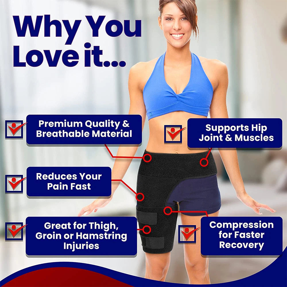 1PC Hip Support Belt Groin Support Sciatica Pain Relief Thigh Strap Compression Brace Joints Groin Arthritis Hip Protective Belt