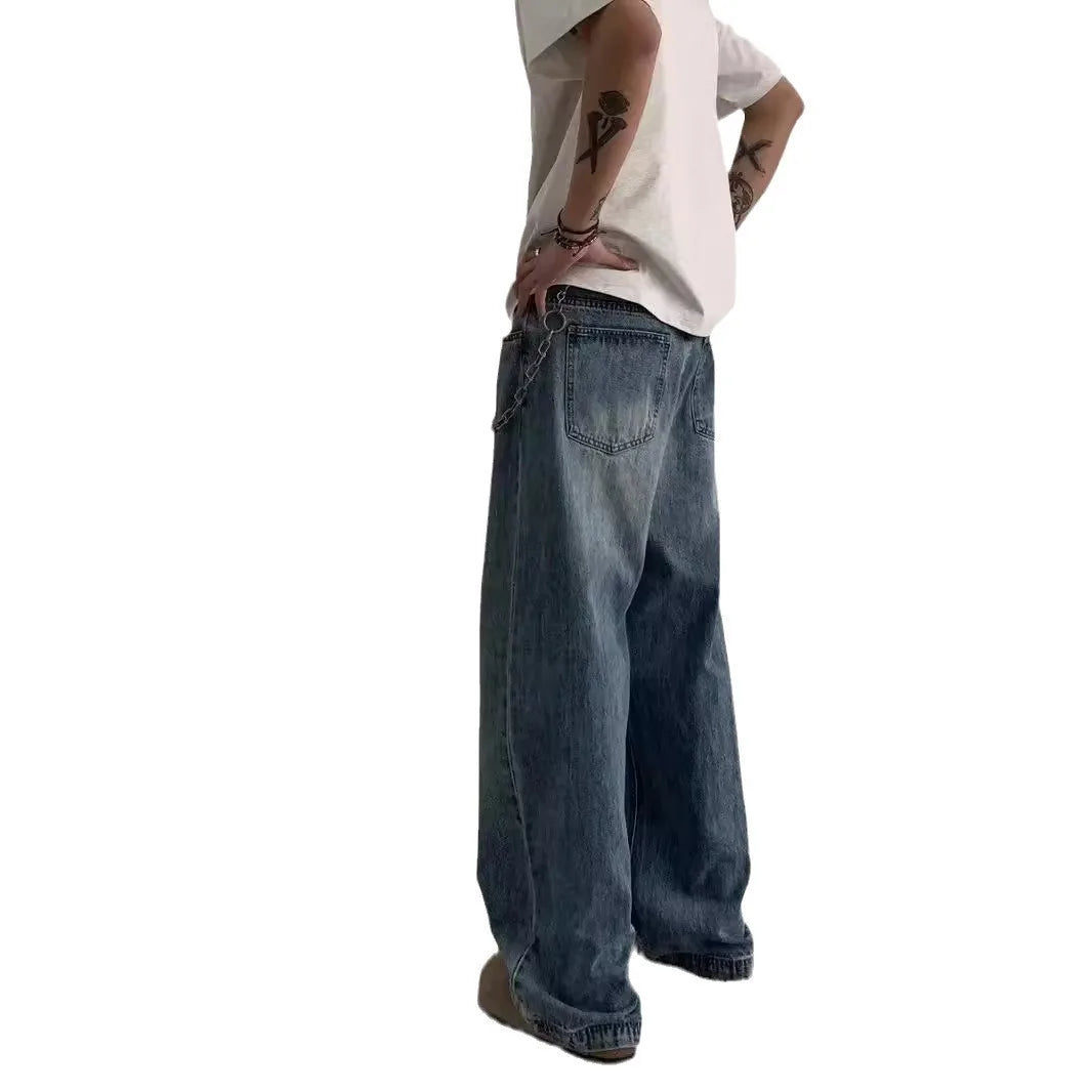 Mens Baggy Jeans for Men Women Y2k Skater Vintage Plain Pants 2025 Casual Wide Leg Jeans Loose Fit Denim Hip Hop Jeans for men
