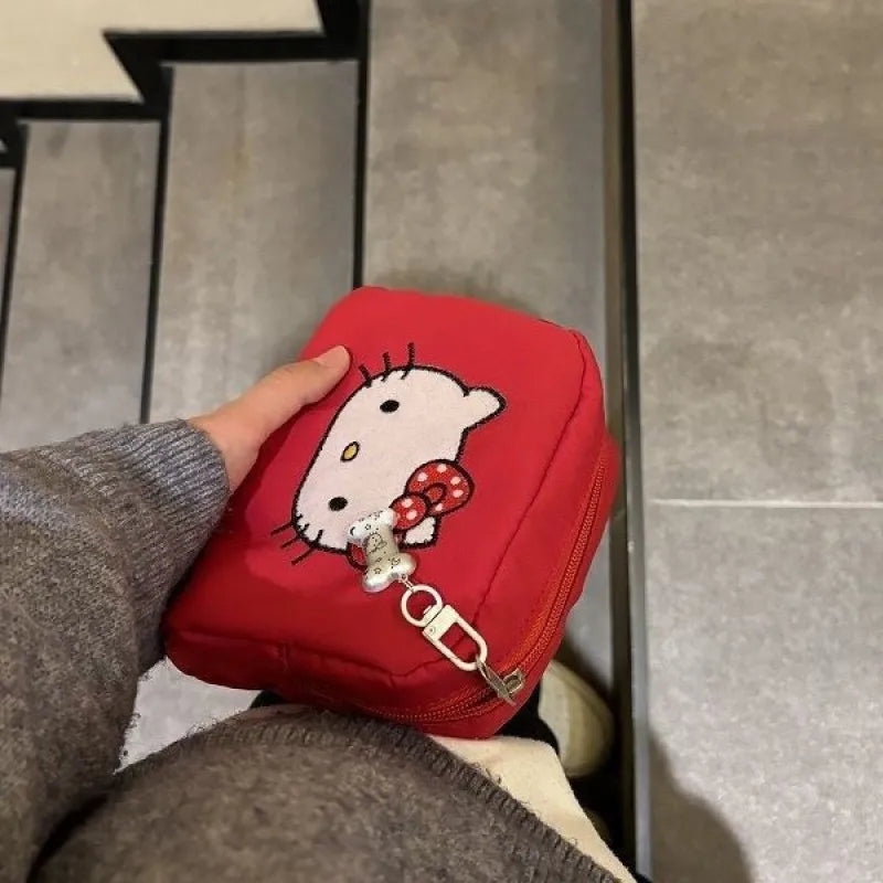 Cartoon HelloKitty Small Makeup Bag Cute Girl Portable Handheld Makeup Bag Makeup Storage Bag