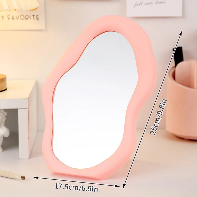 Irregular Makeup Mirrors Desktop Makeup Mirror Ins Cloud Makeup Mirror Aesthetic Room Decor Woman Makeup Supplies