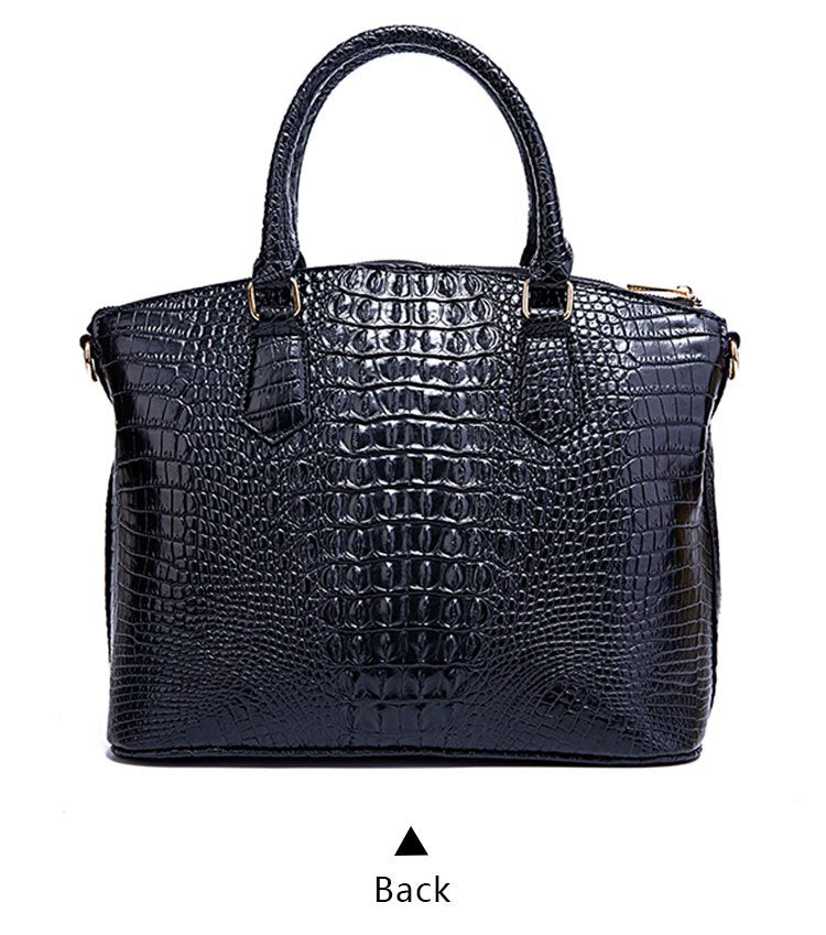 Fashion-Forward Crocodile Pattern Tote Bag - Double Handle Work Purse with Secure Zipper Closure - Perfect for Stylish, Professional Women - A Trendy Daily Accessory