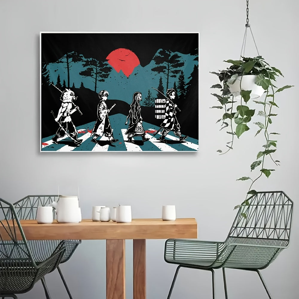 1 Piece Demon Slayer Anime Wall Art - High-Quality Canvas Print Painting, Unframed Poster, Perfect Decor for Japanese Anime Fans, Unique Gift Idea for Manga Enthusiasts