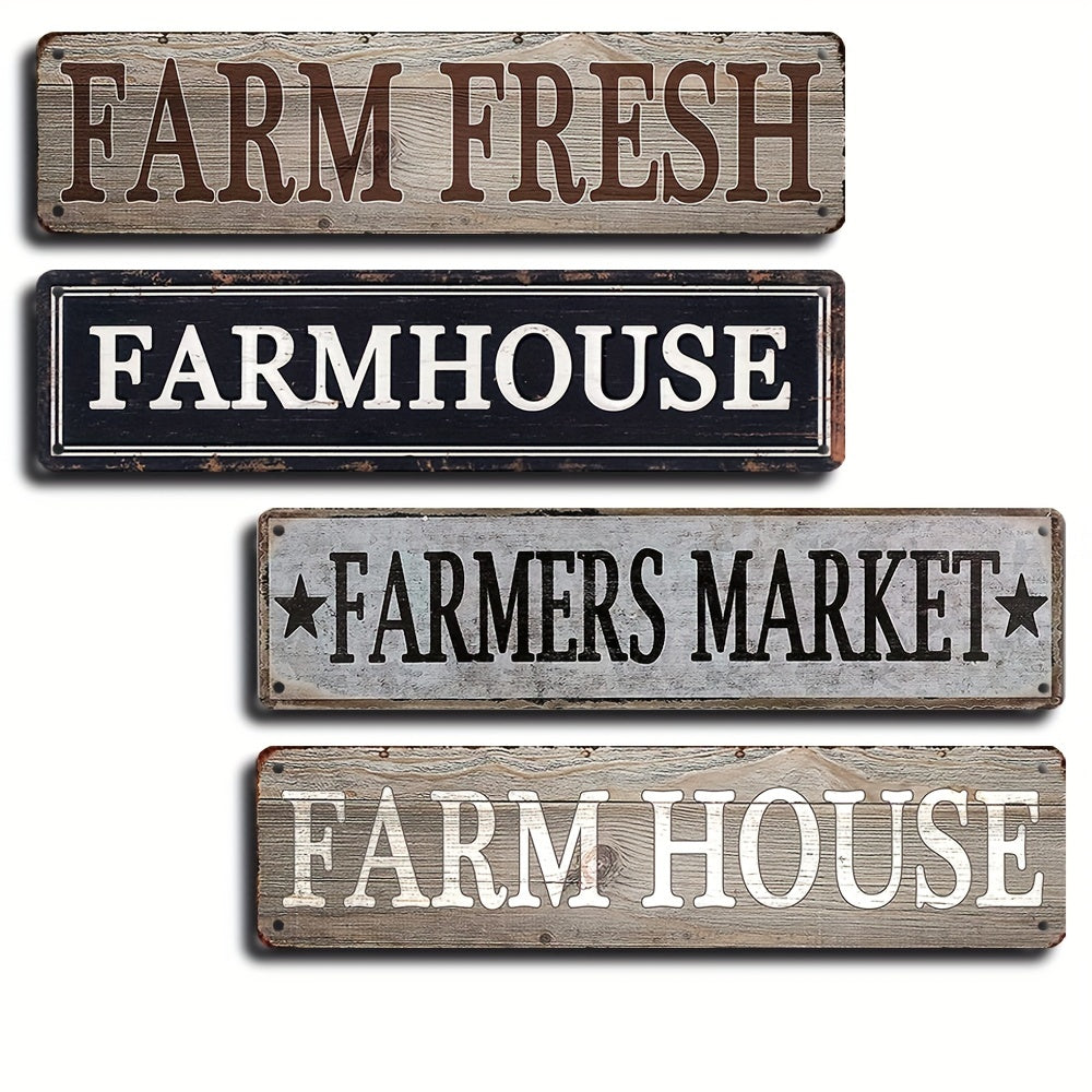 1pc Farm Fresh Retro Metal Sign - Unique Decorative Wall Art Signage for Primitive Farmhouse Kitchen Home Decor - 4x16/10cm*40cm, Versatile Room Decor for Kitchen, Room, Bar, Garage, Embracing Rustic, Retro, Vintage Style