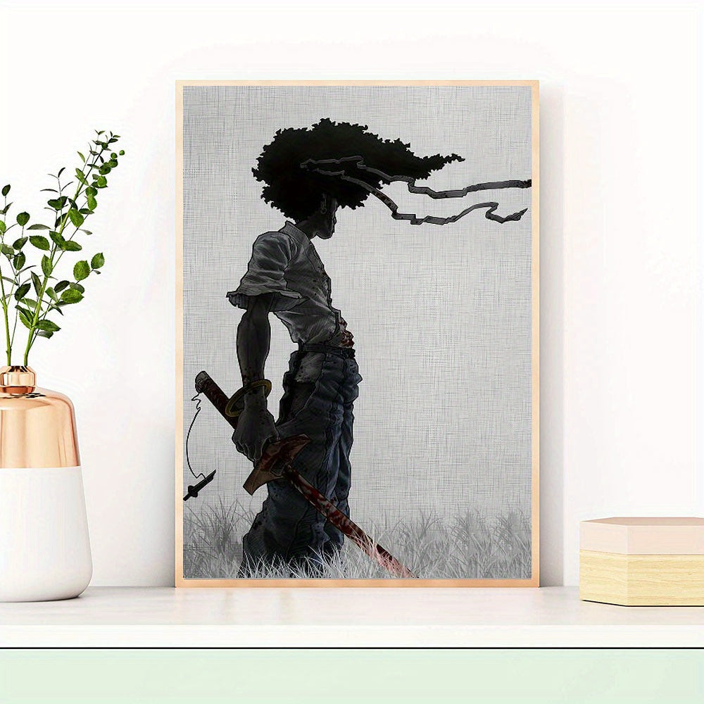 1 adet Afrika Samurayı Anime Poster, Oda Estetiği Poster, Dekorasyon Boyama, Tuval Duvar Sanatı, Oturma Odası Poster, Yatak Odası Boyama, Ev Dekoru, Çerçevesiz