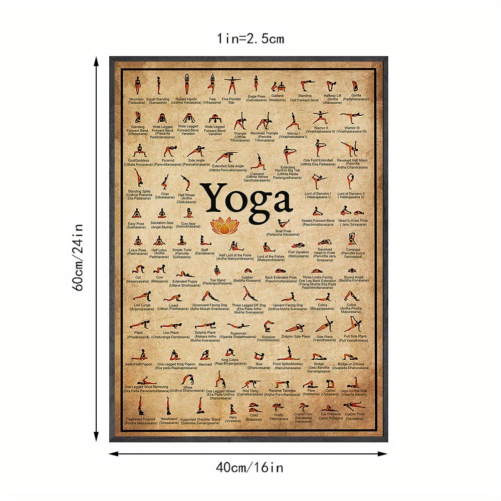 Affiche de postures de yoga - 1 pièce - Exercices à domicile - Salle de sport - Ashtanga - Décoration murale pour salon