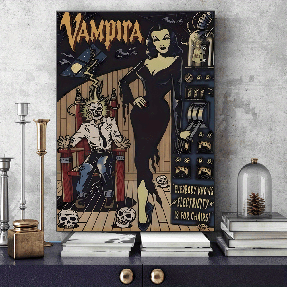 1pc Halloween Canvas Poster, Modern Art, Crime Scene Canvas Painting, Ideal Gift For Bedroom, Decor Wall Art, Wall Decor, Fall Decor, Wall Decor, Room Decor, Room Decoration, No Frame