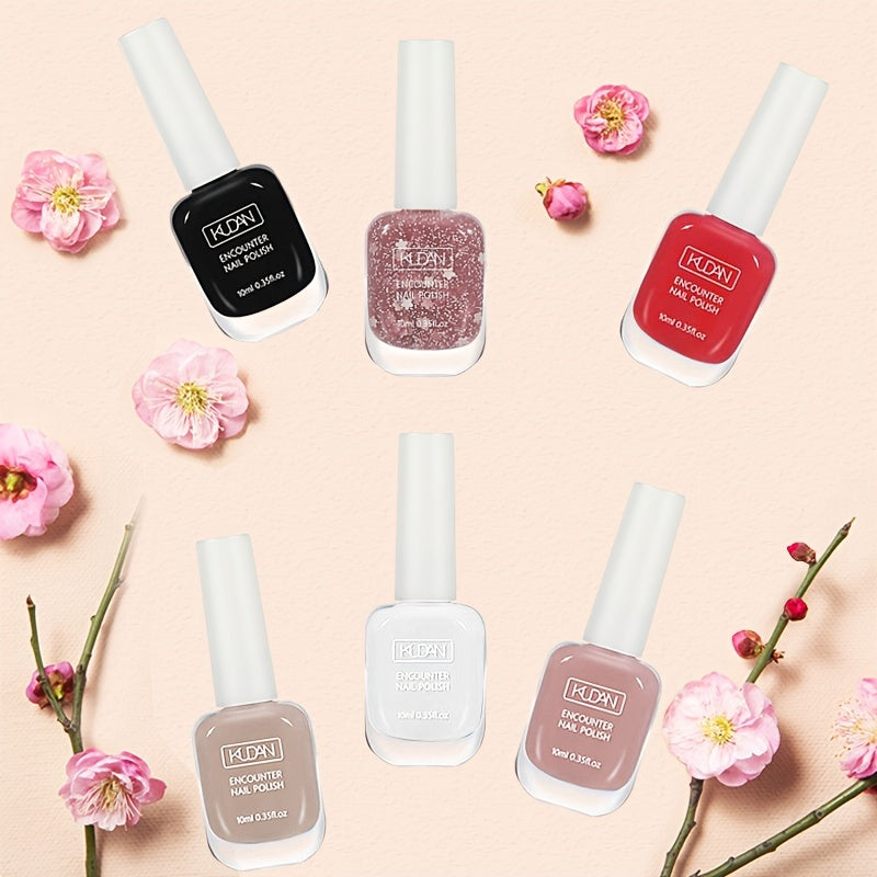Vernis à ongles à séchage rapide 10 ml - Formule ultra-brillante et non toxique dans des tons rose, noir, blanc et rouge tendance - Parfait pour des manucures et des créations nail art en toute sécurité à domicile
