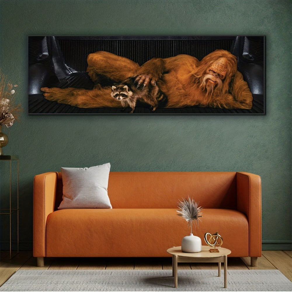 1pc Canvas Poster, Modern Art, Primitive Human Wall Art Canvas Painting, Animal Poster, Ideal Gift For Bedroom, Decor Wall Art, Wall Decor, Fall Decor, Wall Decor, Room Decoration, No Frame