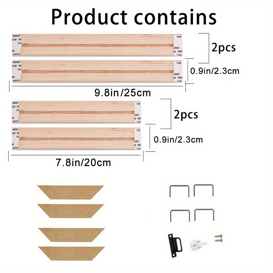 1 set Easy-to-Use DIY Wood Canvas Stretcher Frame Kit for Gallery Wrap Oil Paintings - Perfect for Wall Art Decor