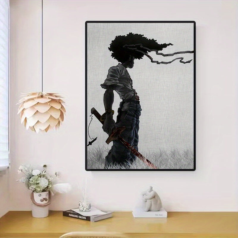 1 adet Afrika Samurayı Anime Poster, Oda Estetiği Poster, Dekorasyon Boyama, Tuval Duvar Sanatı, Oturma Odası Poster, Yatak Odası Boyama, Ev Dekoru, Çerçevesiz