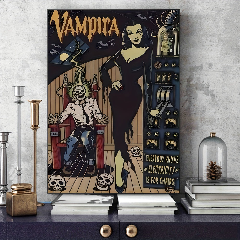1pc Halloween Canvas Poster, Modern Art, Crime Scene Canvas Painting, Ideal Gift For Bedroom, Decor Wall Art, Wall Decor, Fall Decor, Wall Decor, Room Decor, Room Decoration, No Frame