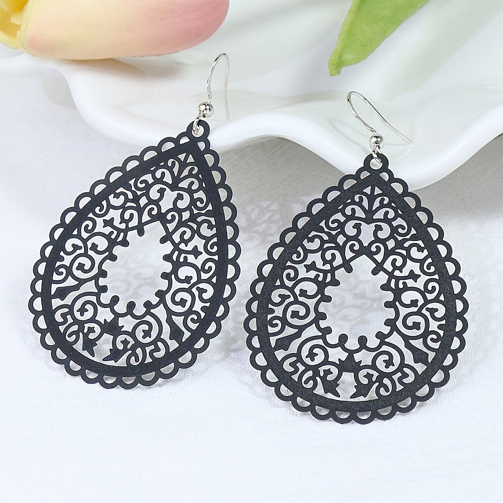 Enchanting Bohemian Dangle Earrings - Vibrant Waterdrop Shapes in Multicolor - Eye-Catching Party Fashion Ornaments for Women