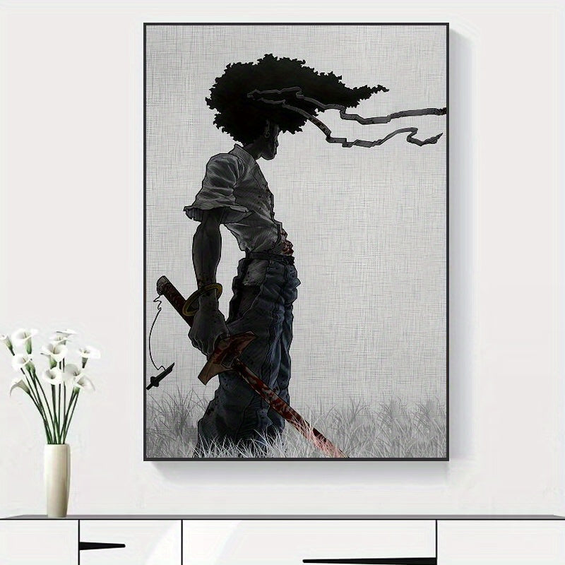 1 adet Afrika Samurayı Anime Poster, Oda Estetiği Poster, Dekorasyon Boyama, Tuval Duvar Sanatı, Oturma Odası Poster, Yatak Odası Boyama, Ev Dekoru, Çerçevesiz