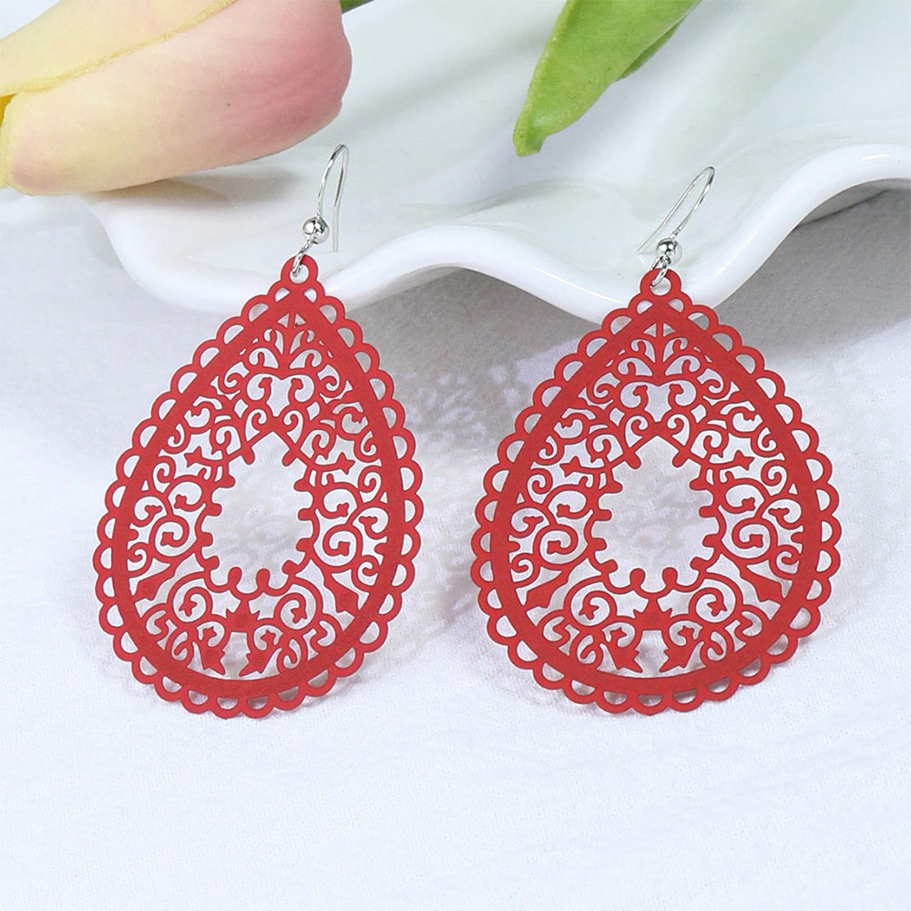 Enchanting Bohemian Dangle Earrings - Vibrant Waterdrop Shapes in Multicolor - Eye-Catching Party Fashion Ornaments for Women