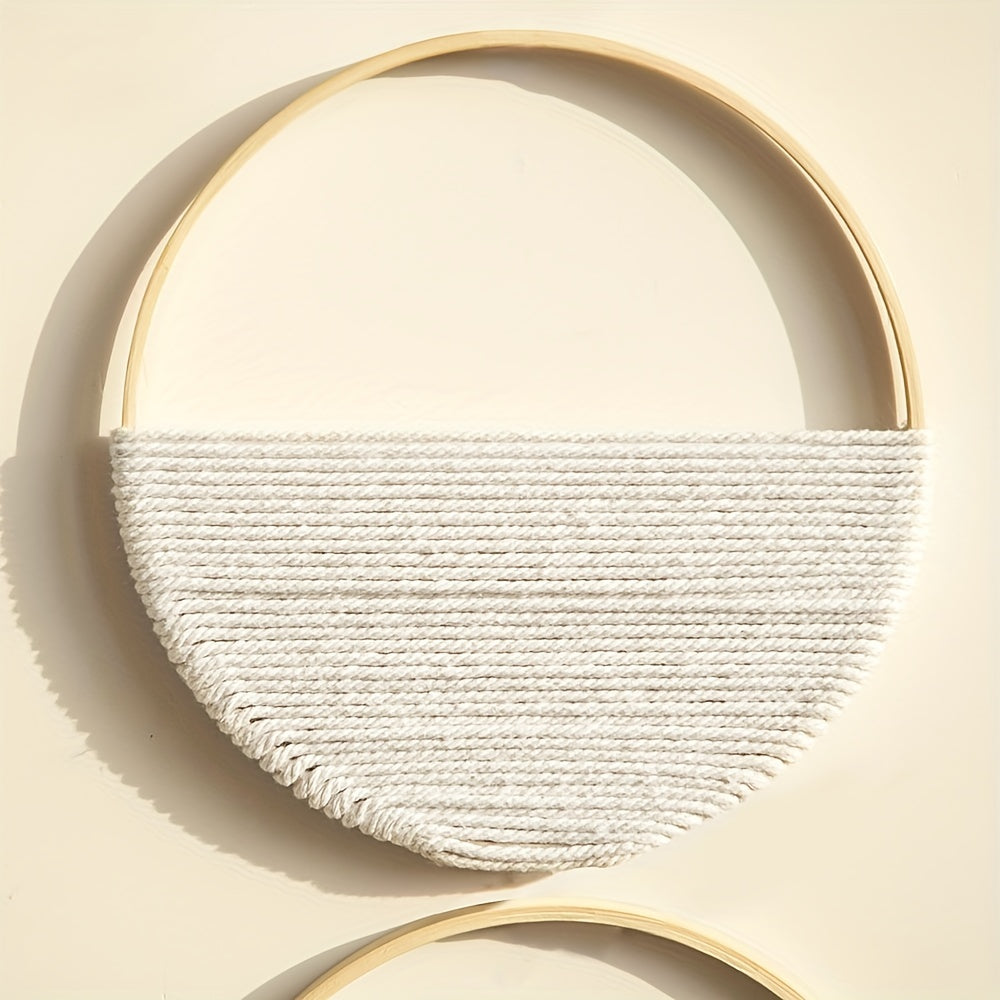 [Circle Wall Art Set Minimalist] Modern Macrame Boho Wall Decor: Circle Wall Art Set For A Minimalist Abstract Look Easter Gift