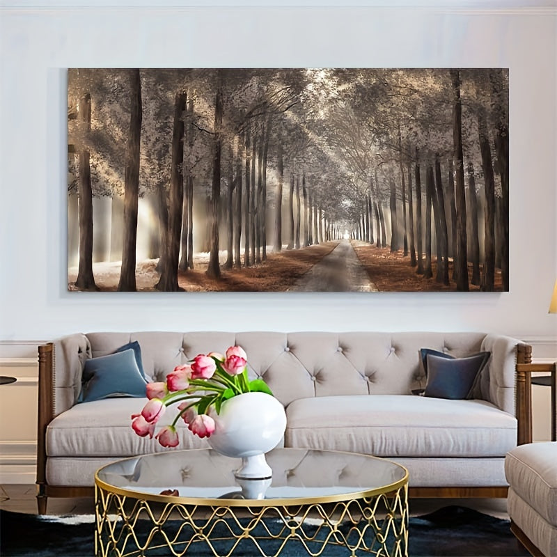 Peinture sur toile scandinave Nature Sunshine - 1 pièce, affiche d'arbres, paysage forestier, images murales pour décoration intérieure, sans cadre