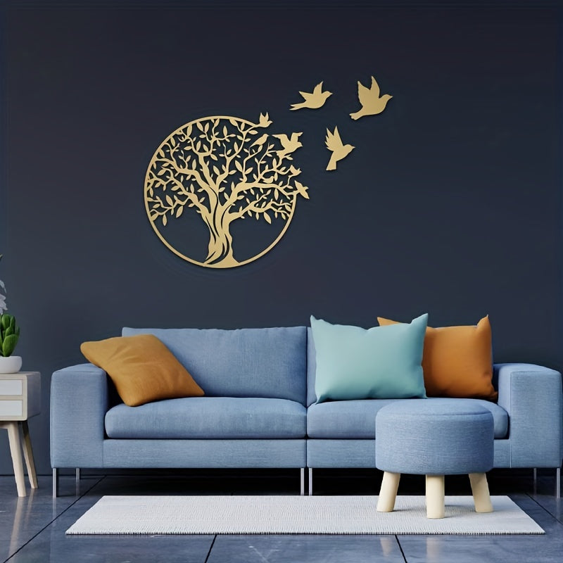 Décoration murale en métal Arbre de vie – Décoration de cour extérieure et cadeau pour la maison pour les anniversaires et plus encore