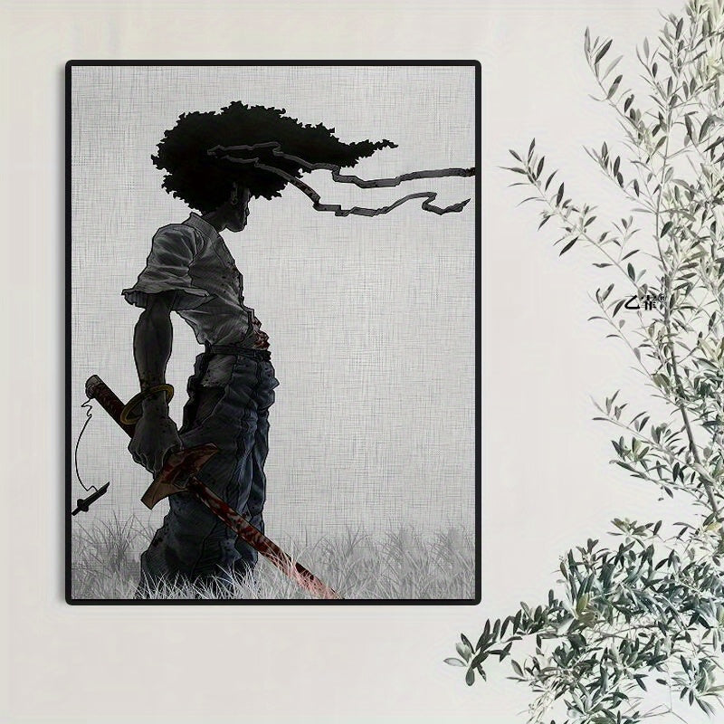 1 adet Afrika Samurayı Anime Poster, Oda Estetiği Poster, Dekorasyon Boyama, Tuval Duvar Sanatı, Oturma Odası Poster, Yatak Odası Boyama, Ev Dekoru, Çerçevesiz