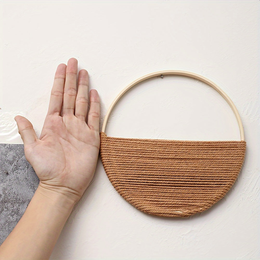 [Ensemble d'art mural circulaire minimaliste] Décoration murale bohème en macramé moderne : Ensemble d'art mural circulaire pour un look abstrait minimaliste Cadeau de Pâques