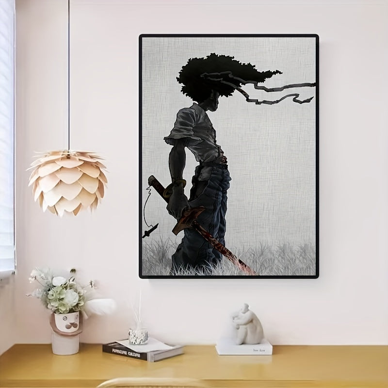 1 adet Afrika Samurayı Anime Poster, Oda Estetiği Poster, Dekorasyon Boyama, Tuval Duvar Sanatı, Oturma Odası Poster, Yatak Odası Boyama, Ev Dekoru, Çerçevesiz